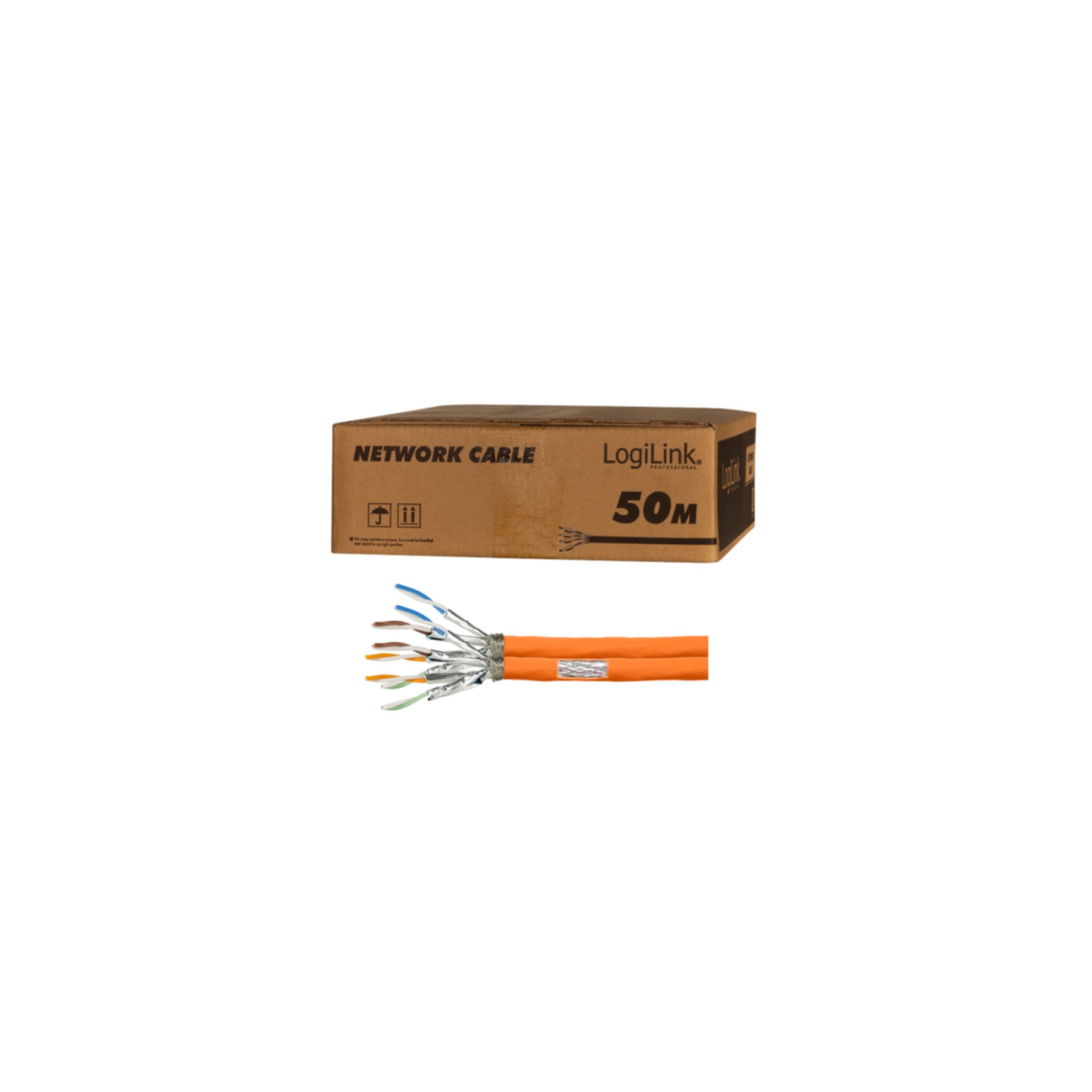 Kabel LogiLink Verlegekabel duplex PrimeLine Cat.7 orange 50m CPV0065 Kabel LogiLink Verlegekabel duplex PrimeLine Cat.7 orange 50m CPV0065