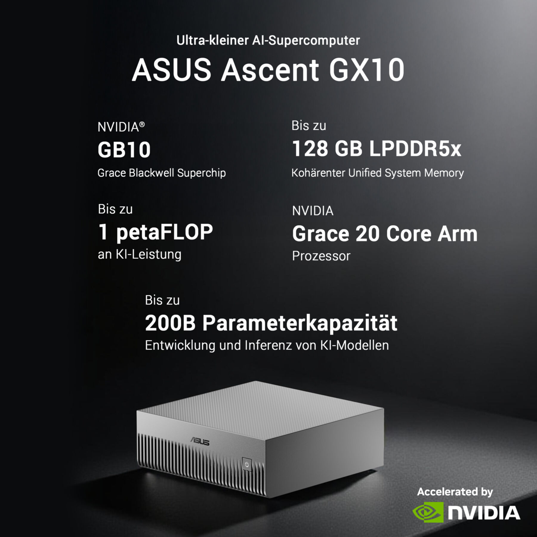 Asus Ascent GX10-GG0026BN - MINI PC- Stellar Gray (inklusive Gema)