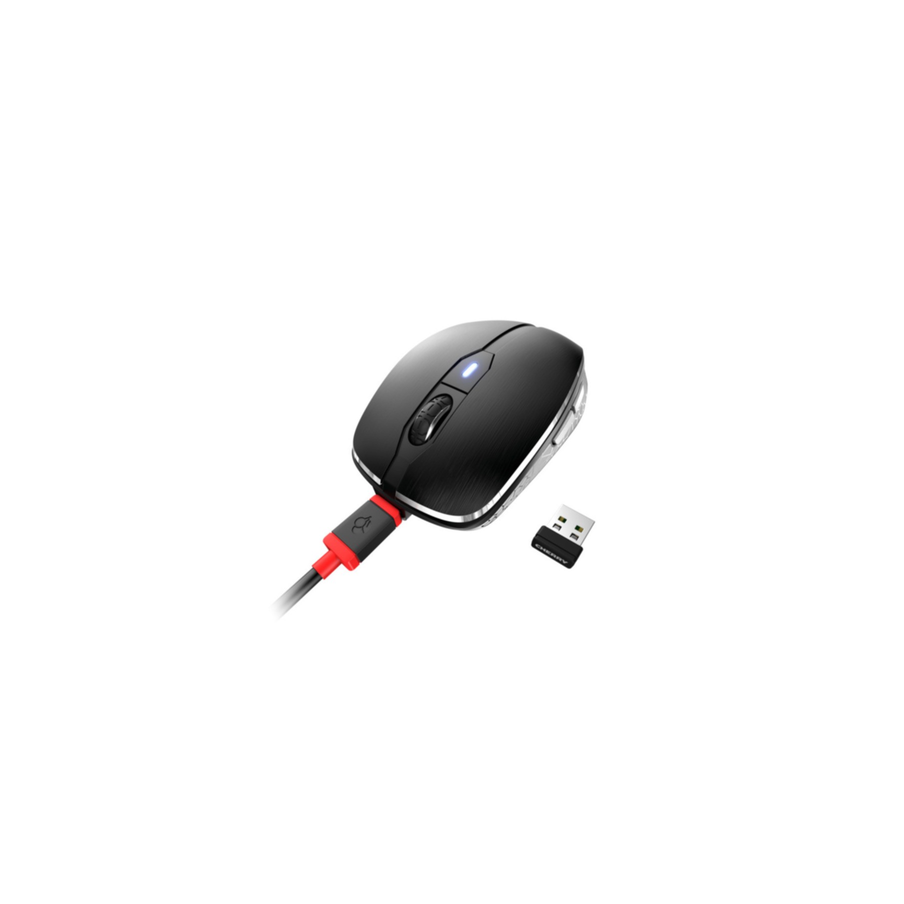 Mouse Cherry MW 8C Advanced - (JW-8100) - ergonomisch - optisch - 6 Tasten - kabellos - 2.4 GHz, Bluetooth 4.0 - kabelloser Empfänger (USB)
