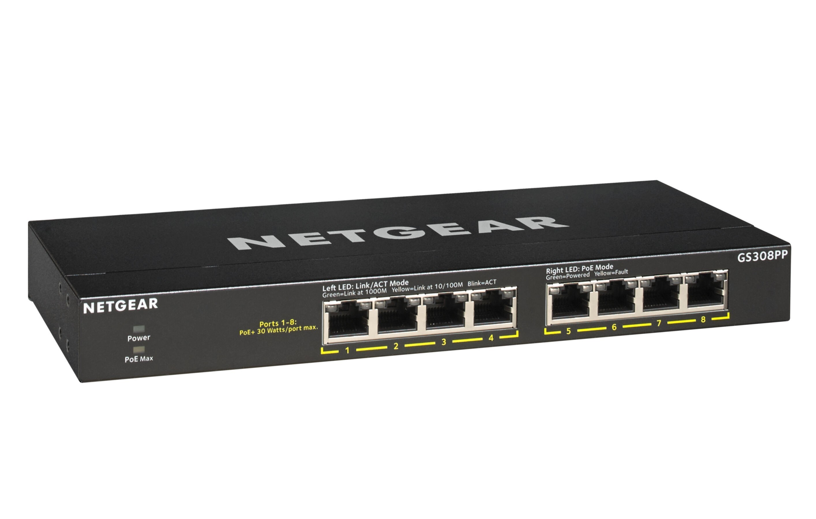 NETGEAR Switch 8-port 10/100/1000 GS308PP-100EUS NETGEAR Switch 8-port 10/100/1000 GS308PP-100EUS