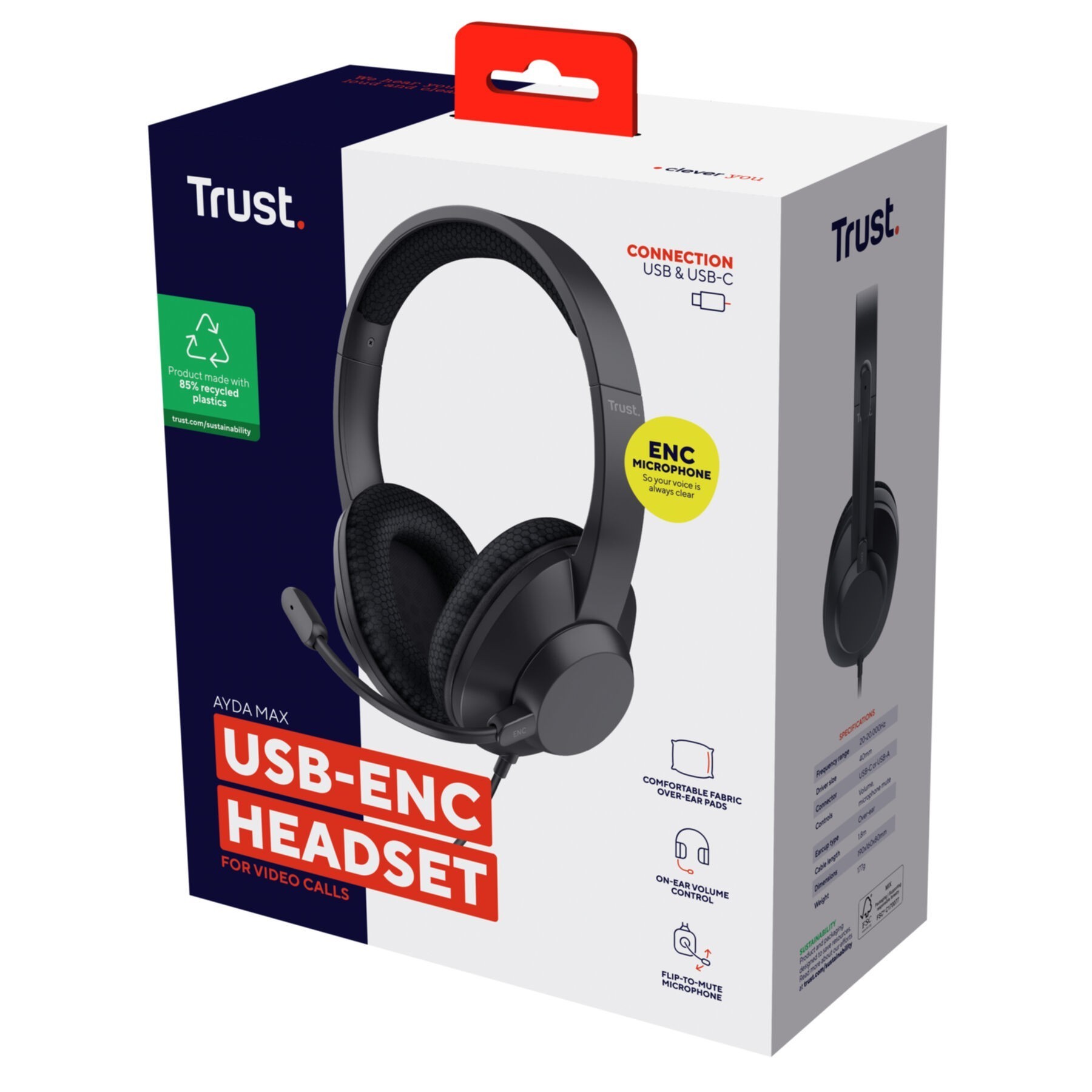 Trust Headset Ayda Max schwarz 25462 Trust Headset Ayda Max schwarz 25462