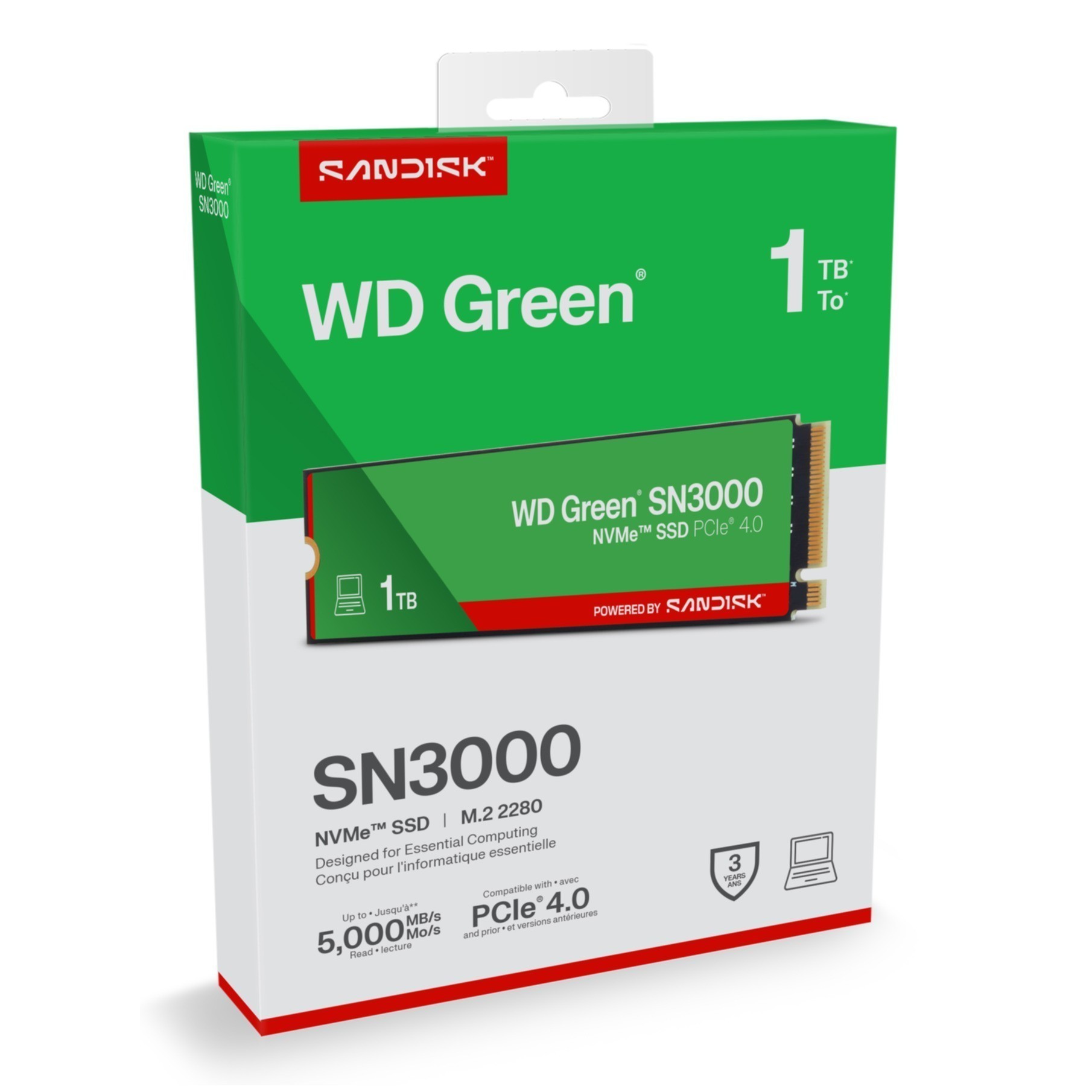 SSD WD Green 1TB SN3000 NVME M.2 PCI Express Gen4 x4 WDS100T4G0E SSD WD Green 1TB SN3000 NVME M.2 PCI Express Gen4 x4 WDS100T4G0E