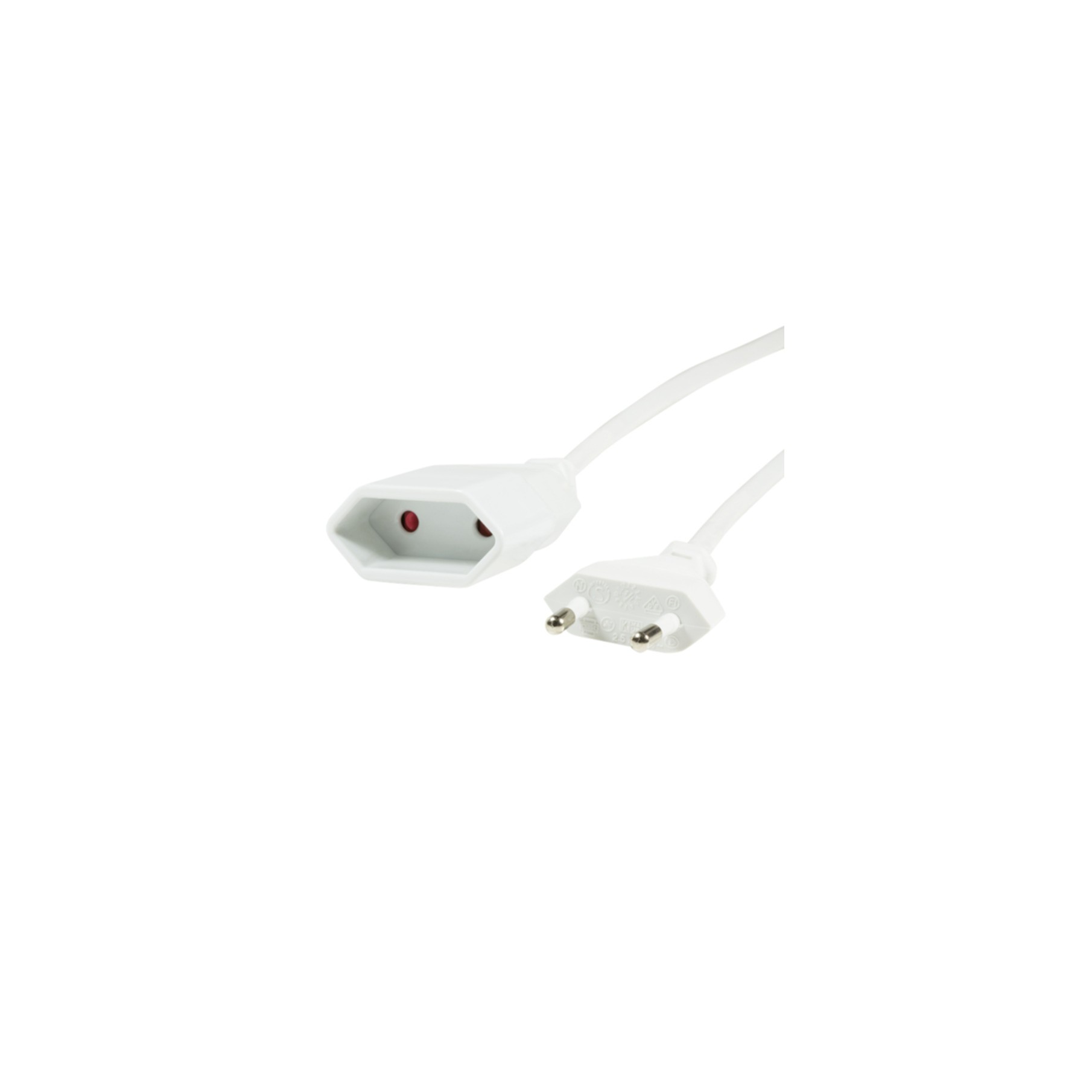 Kabel LogiLink Netzkabelverlängerung CEE7/16 weiß 2m CP126