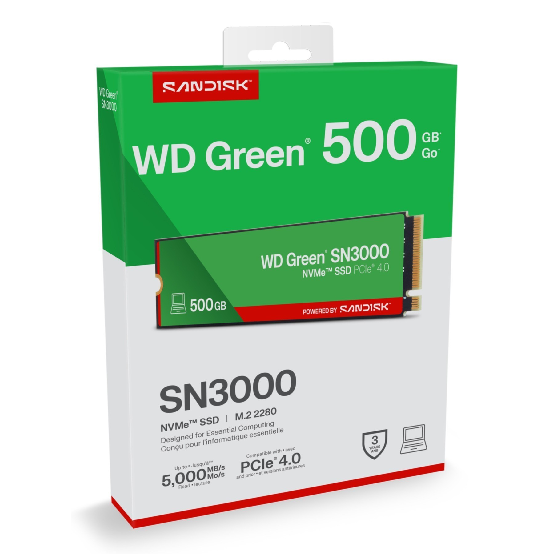 SSD WD Green 500GB SN3000 NVME M.2 PCIe 4.0 x4 WDS500G4G0E-00CPS0 SSD WD Green 500GB SN3000 NVME M.2 PCIe 4.0 x4 WDS500G4G0E-00CPS0