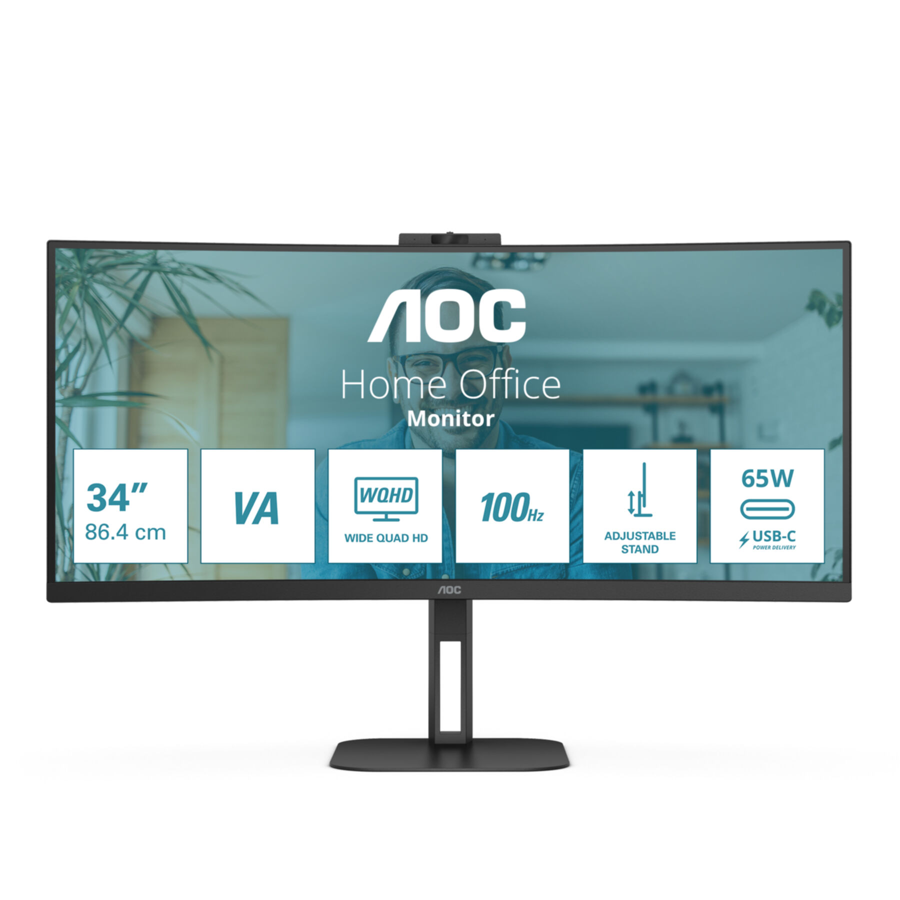 TFT AOC Value-line CU34V5CW/BK 86.4 cm (34")LED,HDMI,DisplayPort,USB-C,SP,curved TFT AOC Value-line CU34V5CW/BK 86.4 cm (34")LED,HDMI,DisplayPort,USB-C,SP,curved