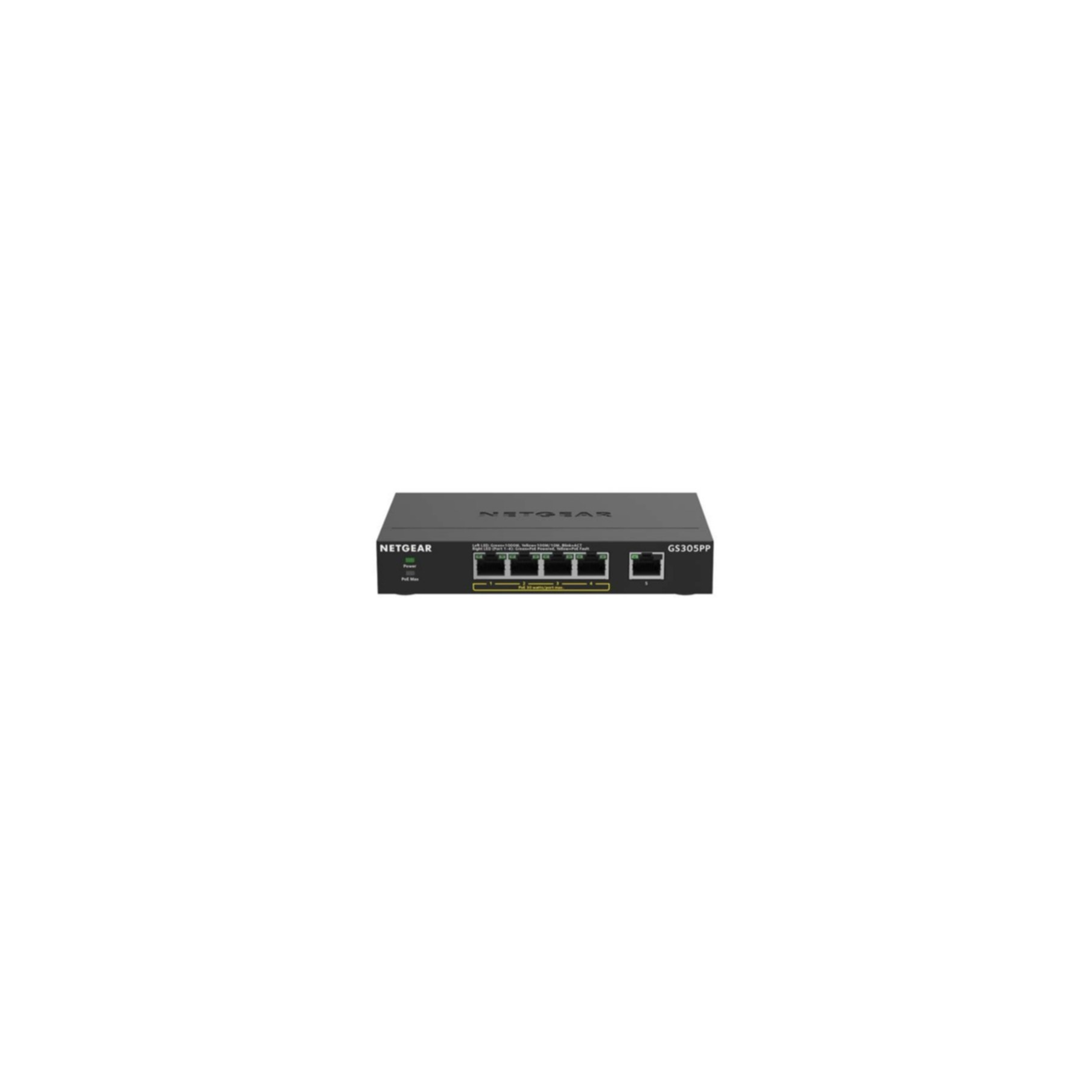 NETGEAR Switch 5-port 10/100/1000 GS305PP-300EUS NETGEAR Switch 5-port 10/100/1000 GS305PP-300EUS